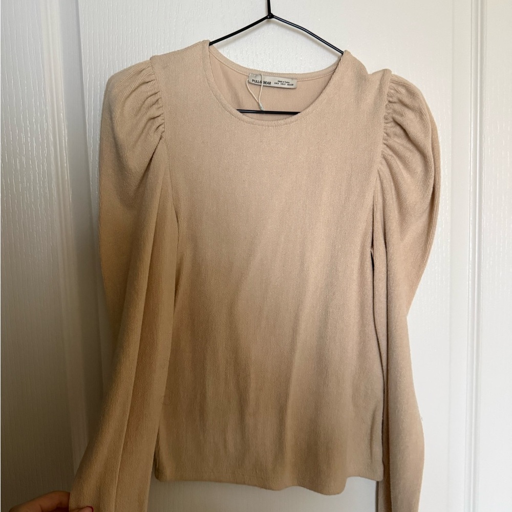 Pull&Bear Beige Puff Sleeve Blouse